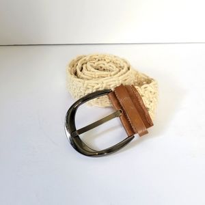 Belgo Lux Boho Braided Belt With Silver Buckle